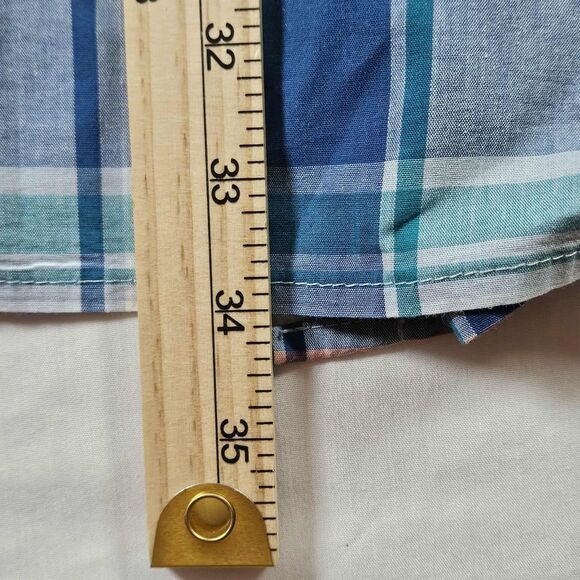 OLD NAVY Men's Cotton/Spandex Plaid Button Down Shirt 4XL Tall Built in Flex - Picture 5 of 6